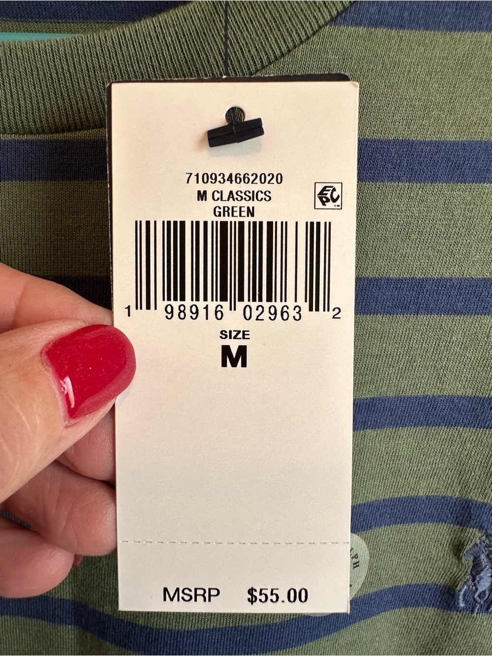 NWT Men’s M Polo Ralph Lauren Classic Fit GreenBlue Striped Cotton Jersey TShirt - Picture 6 of 10